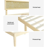 NNEDSZ Bed Frame Queen Size Wooden Base Mattress Platform Timber Pine YUMI