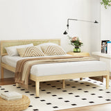 NNEDSZ Bed Frame Queen Size Wooden Base Mattress Platform Timber Pine YUMI