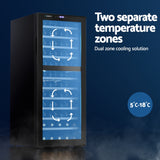 NNEDSZ Wine Cooler Fridge Compressor Dual Zone 80 Bottles
