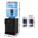 NNEDSZ Devanti Water Cooler Dispenser 22L Bench Top Chiller Purifier Filter Hot Cold Black