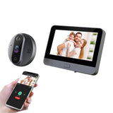 Smart Wifi Video Doorbell - 4.3 Inch Visual Peephole - Black-1915196509331263488