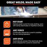 NNEMB 160 Amp Inverter Stick Welder, ideal for Stainless Steel, Aluminium, Carbon Steel, Multi-Metal Gasless Welding Machine, 15A Plug