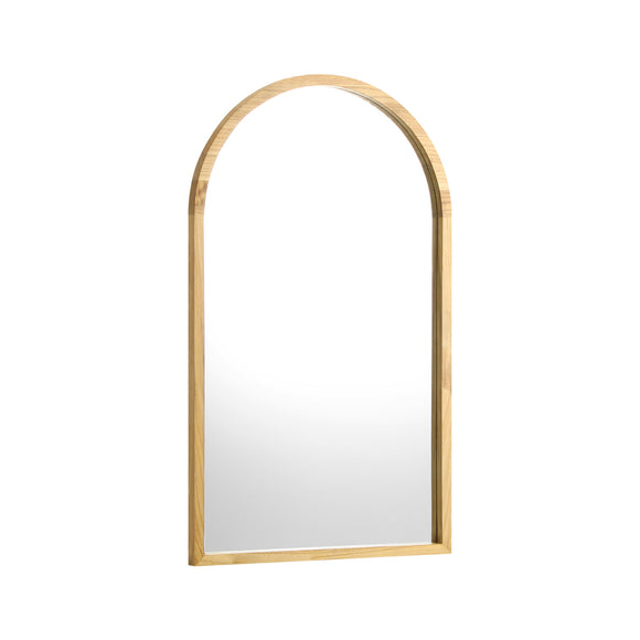 NNEED Wall Mounted Mirror Wooden Frame Arched 86 x 50cm
