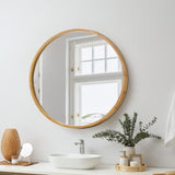 NNEED Wall Mounted Mirror with Wood Frame 60cm Round