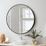 NNEED Wall Mirrors Round 70cm Black