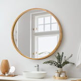 NNEED Wall Mounted Mirror with Wood Frame 70cm Round