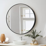 NNEED Wall Mirrors Round Black 80cm
