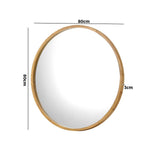 NNEED Wall Mounted Mirror with Wood Frame 80cm Round