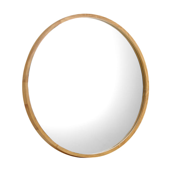 NNEED Wall Mounted Mirror with Wood Frame 90cm Round