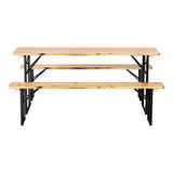 NNEDSZ 3 PCS Outdoor Furniture Dining Set Lounge Setting Patio Wooden Bench