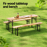 NNEDSZ 3 PCS Outdoor Furniture Dining Set Lounge Setting Patio Wooden Bench
