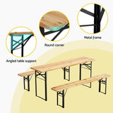 NNEDSZ 3 PCS Outdoor Furniture Dining Set Lounge Setting Patio Wooden Bench