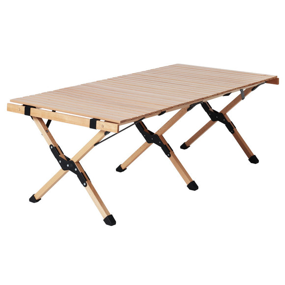NNEDSZ Outdoor Furniture Wooden Egg Roll Picnic Table Camping Desk 120CM