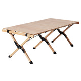 NNEDSZ Outdoor Furniture Wooden Egg Roll Picnic Table Camping Desk 120CM