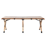 NNEDSZ Outdoor Furniture Wooden Egg Roll Picnic Table Camping Desk 120CM