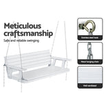 NNEDSZ Gardeon Porch Swing Chair with Chain Outdoor Furniture 3 Seater Bench Wooden White