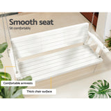 NNEDSZ Gardeon Porch Swing Chair with Chain Outdoor Furniture 3 Seater Bench Wooden White