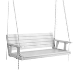 NNEDSZ Gardeon Porch Swing Chair with Chain Outdoor Furniture 3 Seater Bench Wooden White