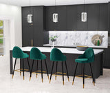 Levede Velvet Swivel Bar Stools x 2 Green-1919892919846834182