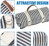 NNEOBA Waterproof Picnic Blanket with Carry Strap for Outdoor Activities