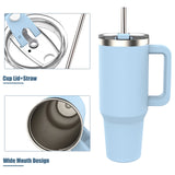 NNEOBA Stainless Steel Tumbler with Handle & Straw Lid