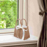NNEOBA Portable Woven Delicate Rattan Flower Basket
