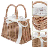 NNEOBA Portable Woven Delicate Rattan Flower Basket