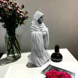 NNEOBA White Skull Statue Halloween Garden Decor Resin