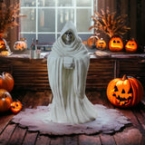 NNEOBA White Skull Statue Halloween Garden Decor Resin