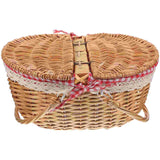 NNEOBA Rustic Woven Storage Basket with Handles for Home Decor