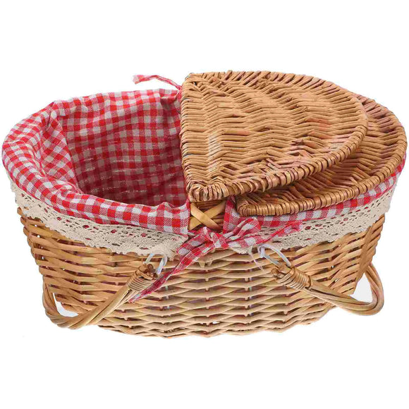 NNEOBA Rustic Woven Storage Basket with Handles for Home Decor