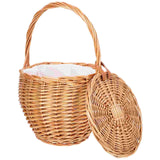 NNEOBA Wicker Picnic Basket Decorative Flower Hamper