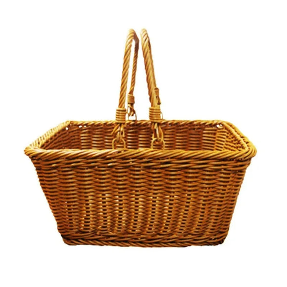 NNEOBA Handwoven Rattan Picnic Basket with Handle