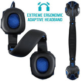 NNEOBA Wired Gaming Headset with Noise Cancelling Microphone(Blue)