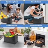 NNEOBA Wooden Firewood Storage Felt Basket Foldable
