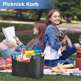 NNEOBA Wooden Firewood Storage Felt Basket Foldable