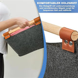 NNEOBA Wooden Firewood Storage Felt Basket Foldable