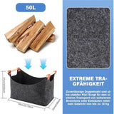 NNEOBA Wooden Firewood Storage Felt Basket Foldable
