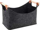 NNEOBA Wooden Firewood Storage Felt Basket Foldable