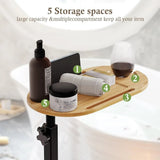 NNEOBA Bamboo Adjustable Bathtub Side Tray Table Caddy