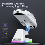 NNEOBA Tri-Mode RGB Gaming Mouse with Magnetic Charging Base