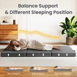 BedStory Folding Mattress Small Single Trifold Mattress Firm Support Foam Washable Cover 15cm