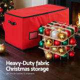 NNEDSZ Jingle Jollys Christmas Baubles Storage Box 128 Slots Decor Ornaments Container