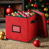NNEDSZ Jingle Jollys Christmas Baubles Storage Box 64 Dividers Xmas Ornaments Container