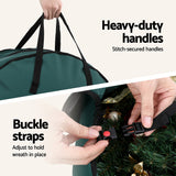 NNEDSZ Jingle Jollys Christmas Garland Wreath Storage Bag 2-Tier Ornaments Holder 60cm