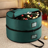 NNEDSZ Jingle Jollys Christmas Garland Wreath Storage Bag 2-Tier Ornaments Holder 60cm