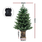 NNEDSZ Jingle Jollys Christmas Tree 1.2M LED Potted Xmas Tree Party Decor 8 Light Modes
