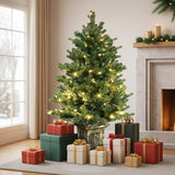 NNEDSZ Jingle Jollys Christmas Tree 1.2M LED Potted Xmas Tree Party Decor 8 Light Modes