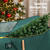 NNEDSZ Jingle Jollys Christmas Tree Storage Bag Up to 10ft Visible Handle Wheels Green