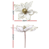 NNEDSZ Jingle Jollys 14Pcs Christmas Tree Flower Set Xmas Garland Wreath Magnolia White